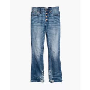 Madewell Cali-Demi Boot Jeans, Button Front Bess Wash